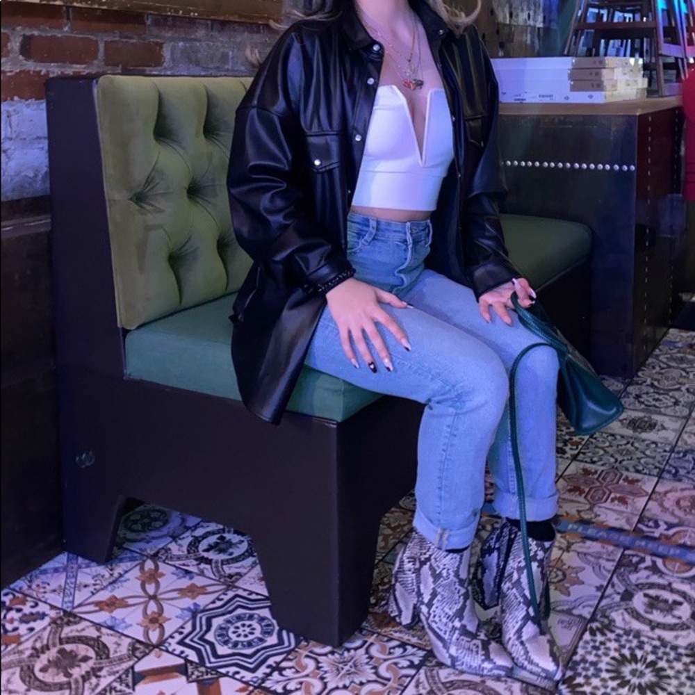 Leather Button Up Jacket